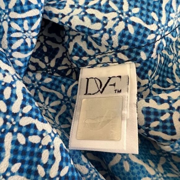 Diane Von Furstenberg Silk Tunic Top blouse Blue size 0 - Picture 5 of 8